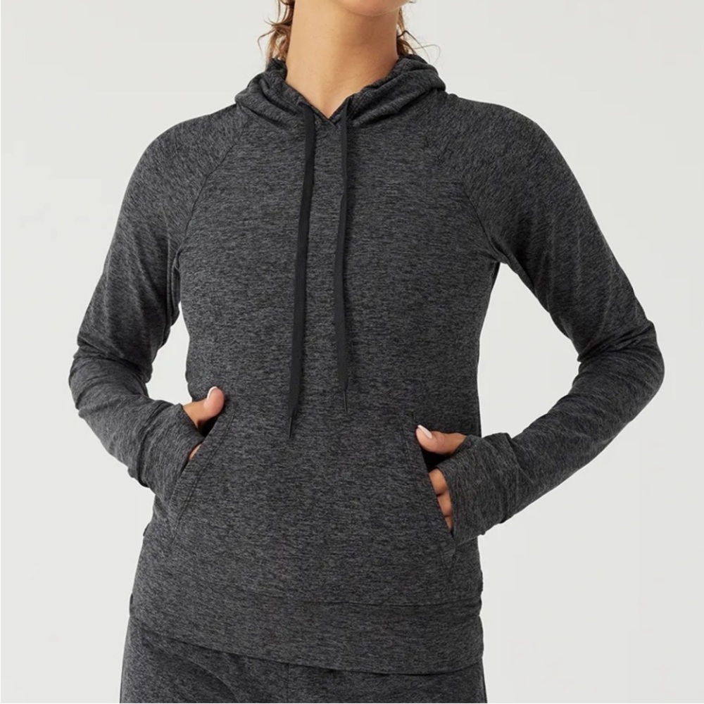 Outdoor Voices CloudKnit Hooded Pullover Sweatshirt- M gray melange